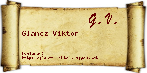 Glancz Viktor névjegykártya